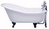 Click for Roll Top Salisbury small slipper bath with black feet. 1550mm.