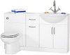 Click for daVinci Deluxe white bathroom furniture suite, right handed. 1420mm.