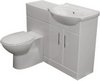 Click for Roma Furniture Complete Vanity Suite In White, Right Handed. 1025x830x300mm.