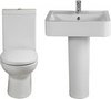 Click for Shires Parisi 4 Piece Bathroom Suite, Toilet, Soft Close Seat, 58cm Basin.