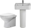 Click for Shires Parisi 3 Piece Bathroom Suite, Back To Wall Toilet Pan, 51cm Basin.