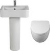 Click for Shires Parisi 3 Piece Bathroom Suite, Wall Hung Toilet Pan & 51cm Basin.