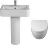 Click for Shires Parisi 3 Piece Bathroom Suite, Wall Hung Toilet Pan & 58cm Basin.