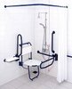 Click for Doc M Sirrus Shower Pack With Blue Grab Rails.