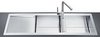 Click for Smeg Sinks 2.0 Bowl Stainless Steel Flush Fit Sink, Left Hand Drainer.