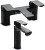 Click for Hudson Reed Hero Basin Mixer & Bath Filler Tap Set (Black & Chrome).