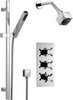 Click for Hudson Reed Kristal Triple Thermostatic Shower Valve, Slide Rail & Fixed Head.