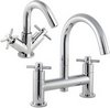 Click for Hudson Reed Kristal Basin Mixer & Bath Filler Tap Set (Chrome).