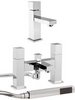 Click for Hudson Reed Kubix Basin Mixer & Bath Shower Mixer Tap Set (Free Shower Kit).