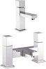 Click for Hudson Reed Kubix Basin Mixer & Bath Filler Tap Set (Chrome).