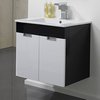 Click for Hudson Reed Quintus Wall Hung Vanity Set (Black & White). 585x540x440mm.