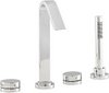 Click for Hudson Reed Clio Dis 4 Tap hole Bath Mixer with Shower kit and swivel spout.