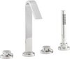 Click for Hudson Reed Clio 4 Tap hole Bath Mixer with Shower kit and swivel spout.
