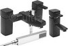 Click for Ultra Muse Black Basin & Bath Shower Mixer Tap Set (Free Shower Kit, Black).