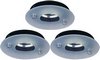 Click for Lights 3 x Mains 240V black lightglass halogen downlighter with lamp.